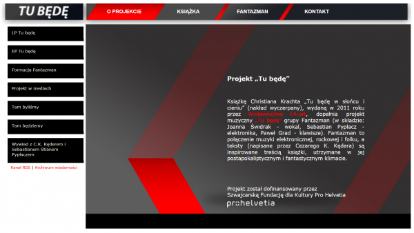 Strona www projektu Tu będę (2012)